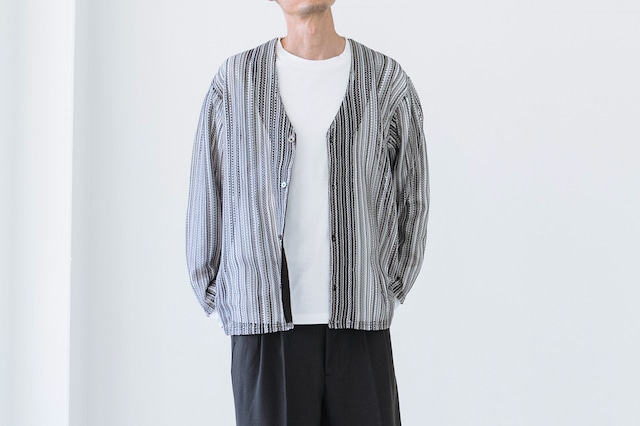 BALFAS LACE JAQUARD - V-NECK CARDIGAN : バルファスレースJQ - V-ネックカーディガン