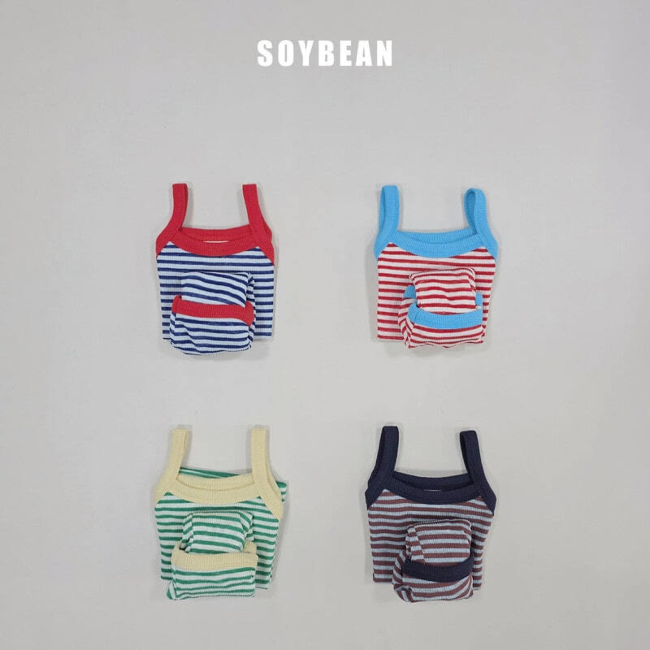 【即納】SOYBEAN 26/SM ウィンディストライプ上下セット｜夏服｜韓国子供服