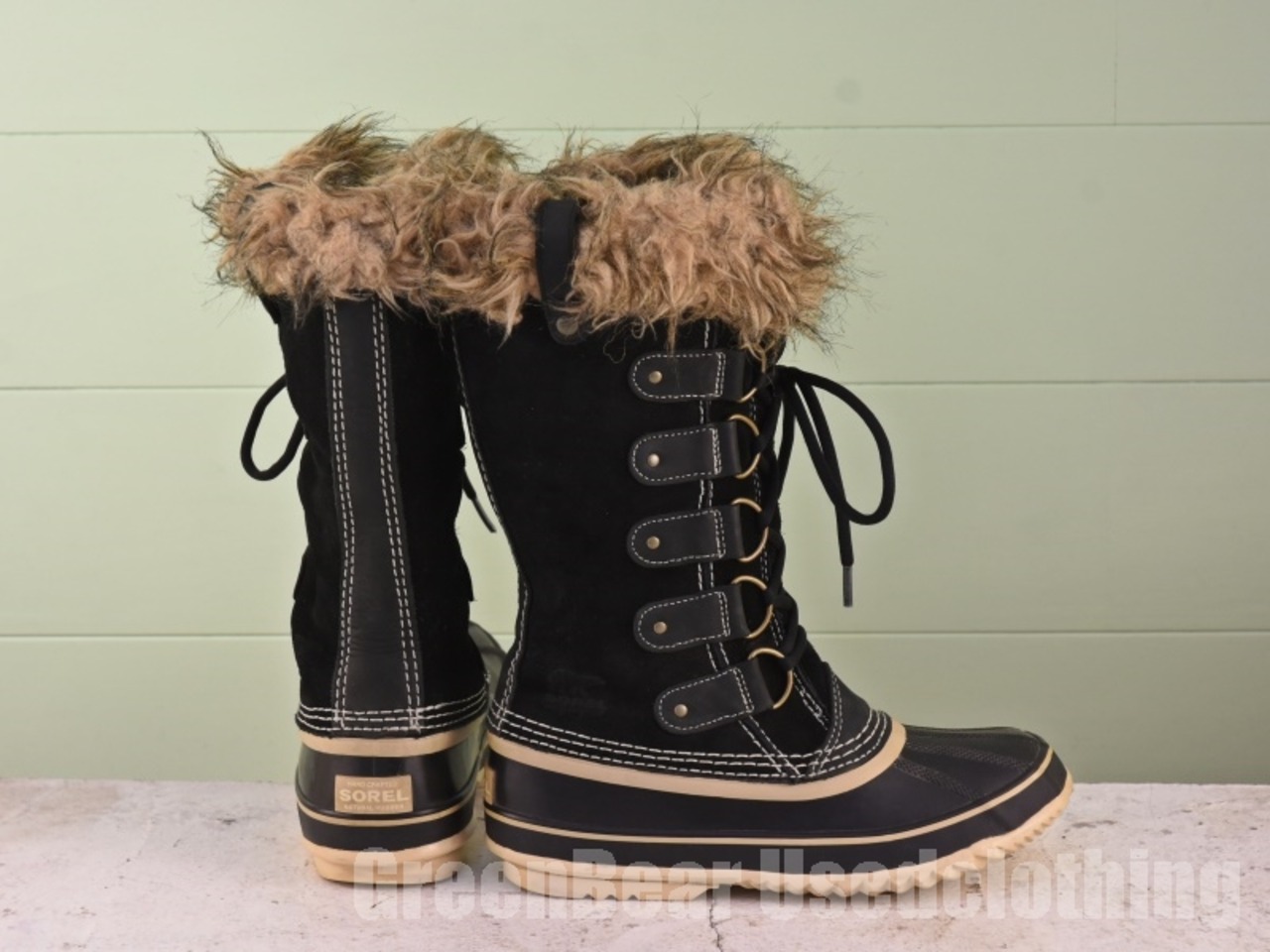 A222 レディース ソレル SOREL スノーブーツ 黒 ブラック 25.5cm（楽天 