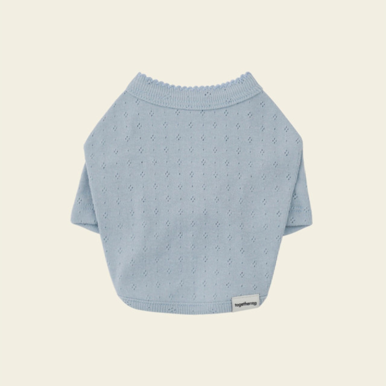 【即納｜一部予約】[ togethering ] Eyelet Crop T-shirt｜Light Blue - 1