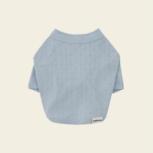 【即納｜一部予約】[ togethering ] Eyelet Crop T-shirt｜Light Blue