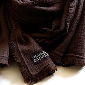 MAISON CARRÉE CASHMERE Fringe STOLE "BROWN" 