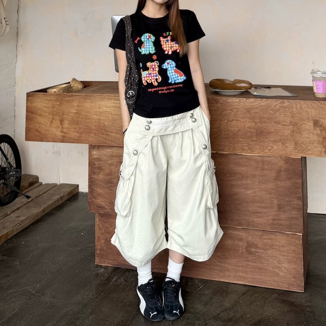 ナポレオンフロントフラップクロップドパンツ 2col R02463