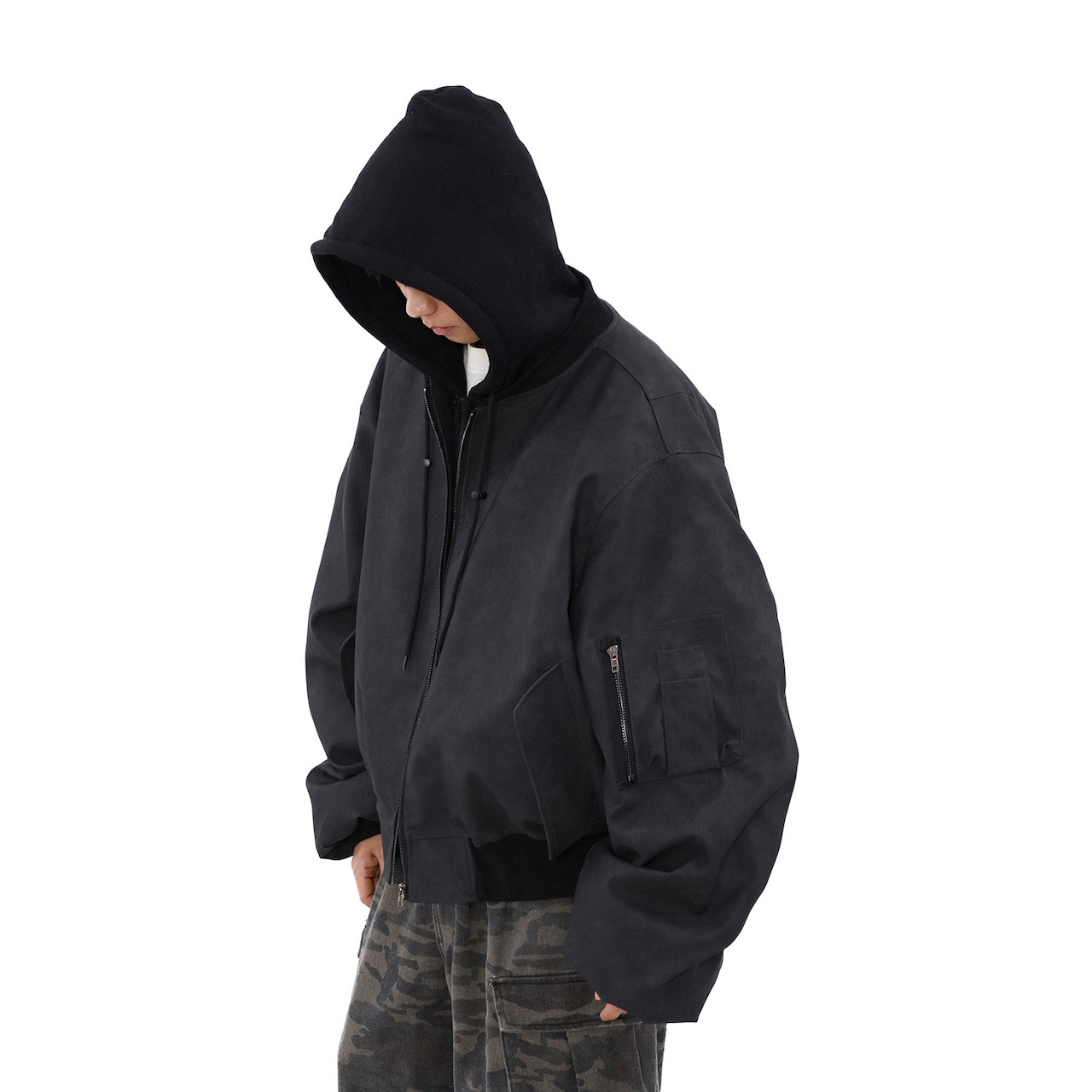 【暖かさUP】レザー中綿ジャケット T1323