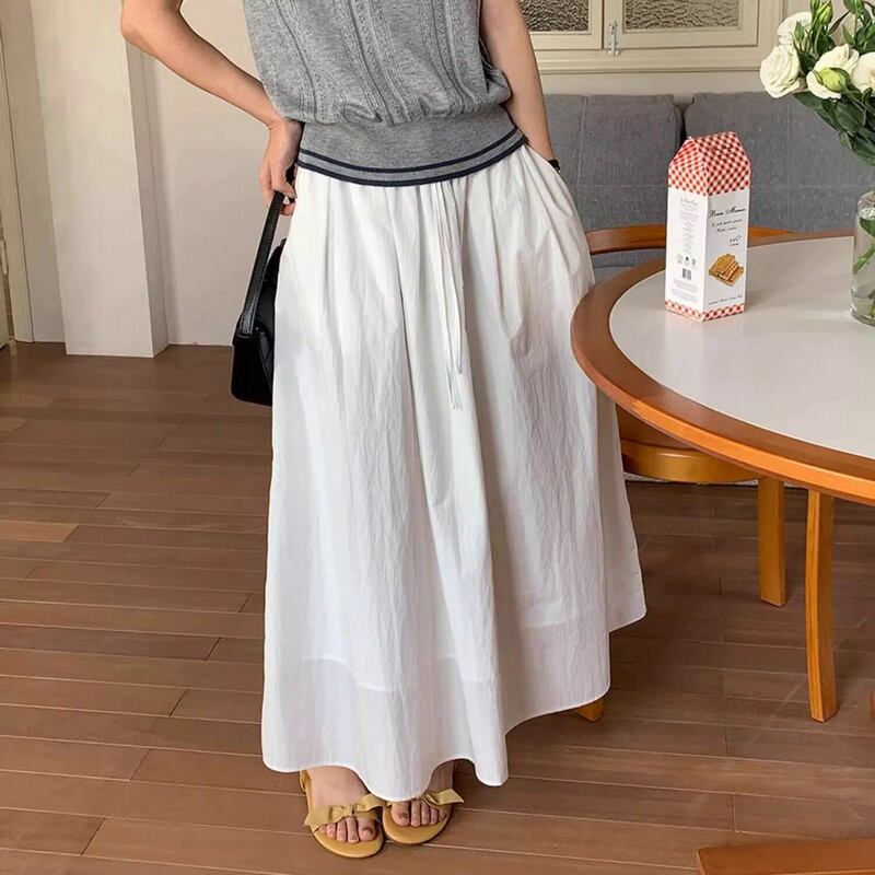 Soft and cute puff sleeve A-line skirt◇2colors 1687