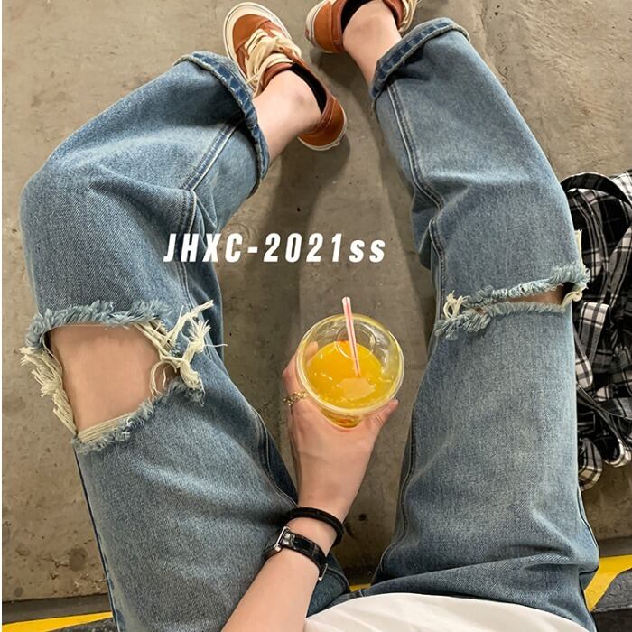 ウェストジーンズ オータム薄手ルーズレッドパンツ サマー 夏物 秋物 ドラファッションホール93887120077