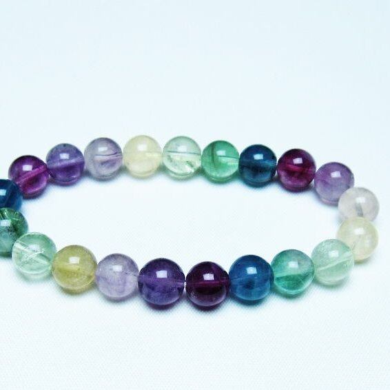 フローライト ブレスレット 9mm 蛍石 螢石 ブレス 一点物 メール便可 [M便 1/10] 111-45664