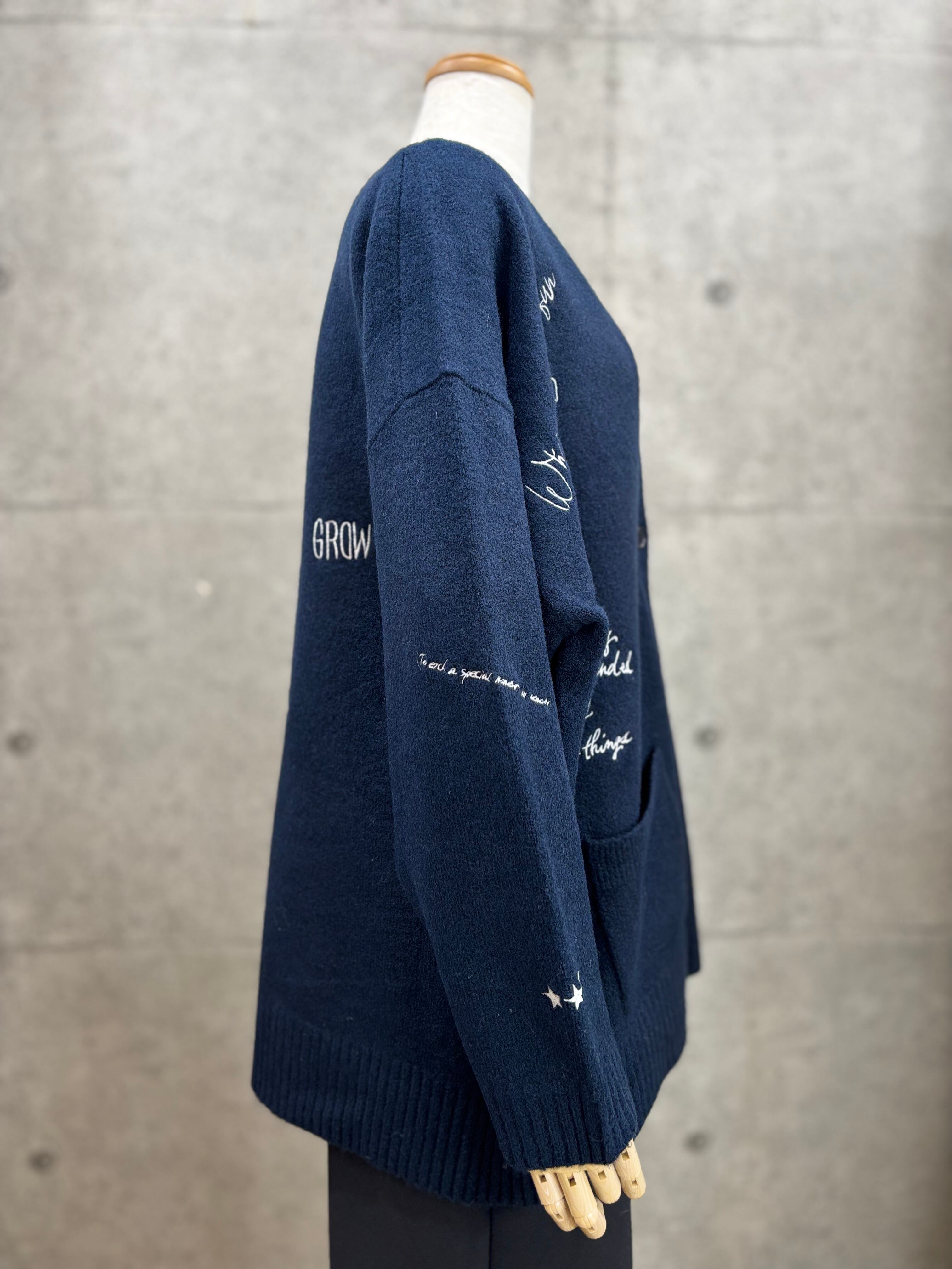 40%OFF】DigniteCollier(ディニテコリエ)刺繍KNIT CD ニット カーデ