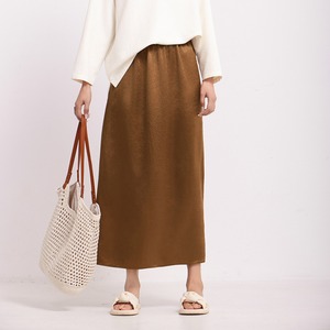 Aラインシルエットサテンマキシスカート 00234