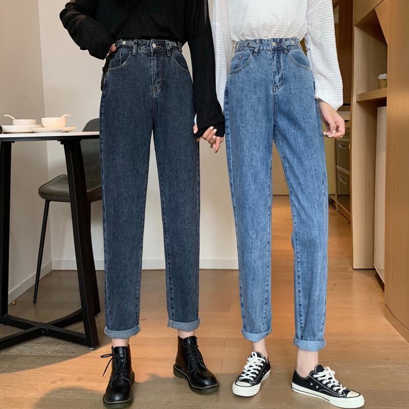 スプリングオータムブラックパンツ ワイドレッグジーンズ ハイウェストウェストスリムルーズ 春物 秋物 ワイドパンツ YY-ファッション25799635072