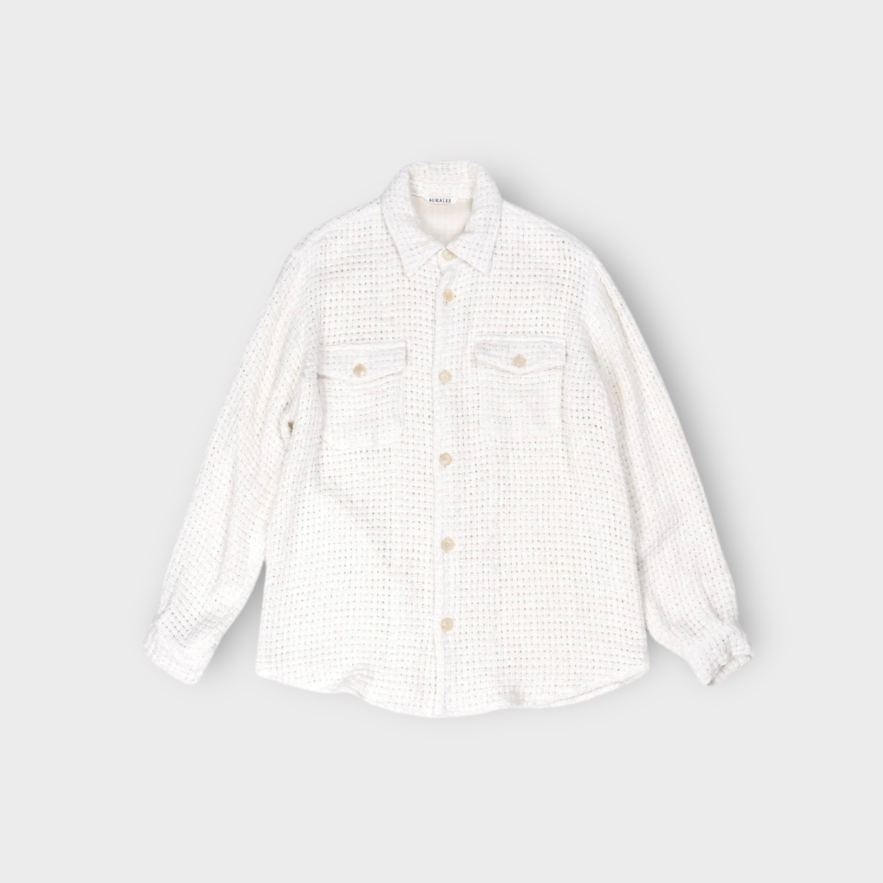 AURALEE【HOMESPUN SUMMER TWEED MESH SHIRT】