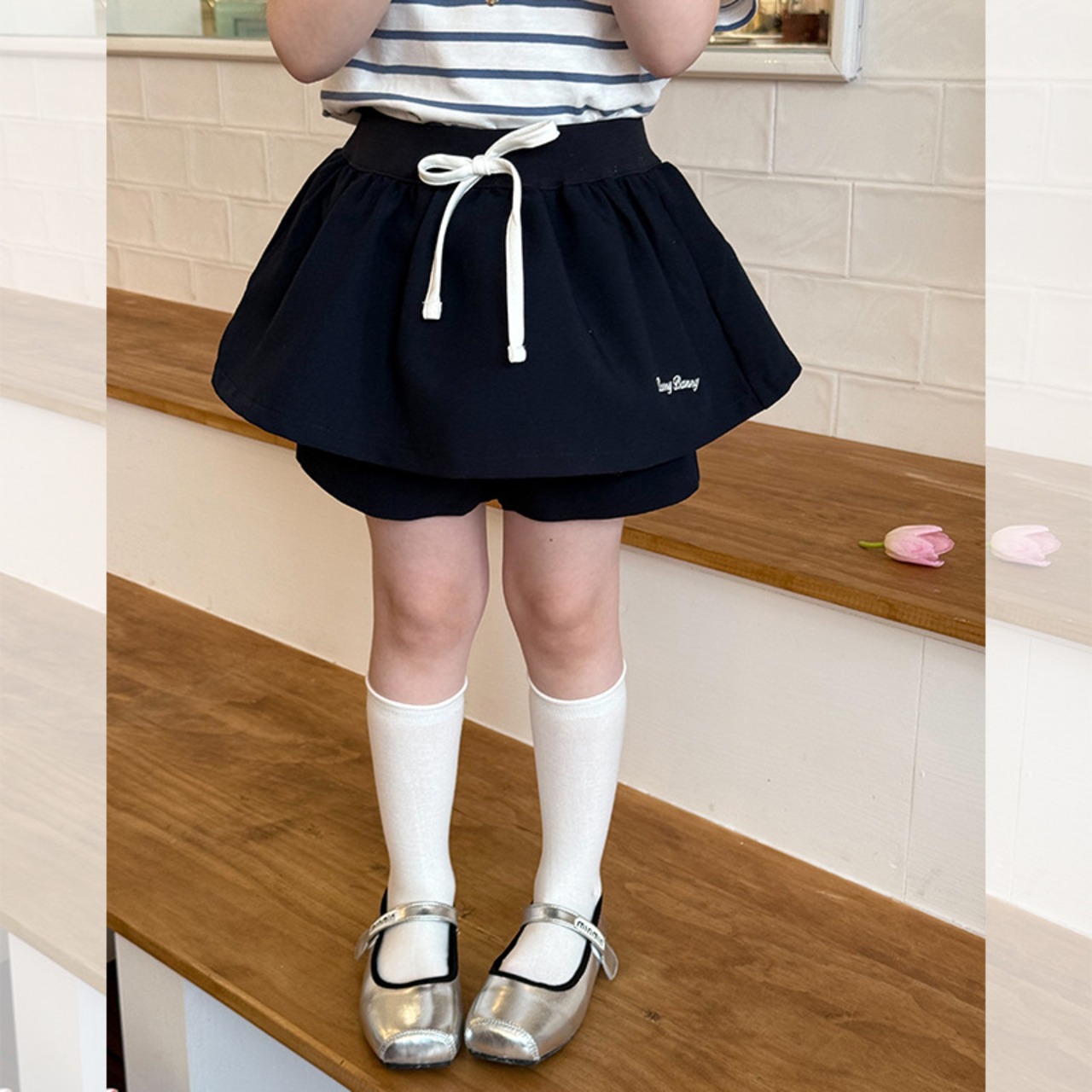 夏英字柄k-popスカート