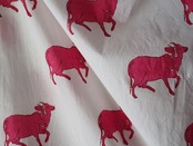 block print fabric a96 大きい牛B