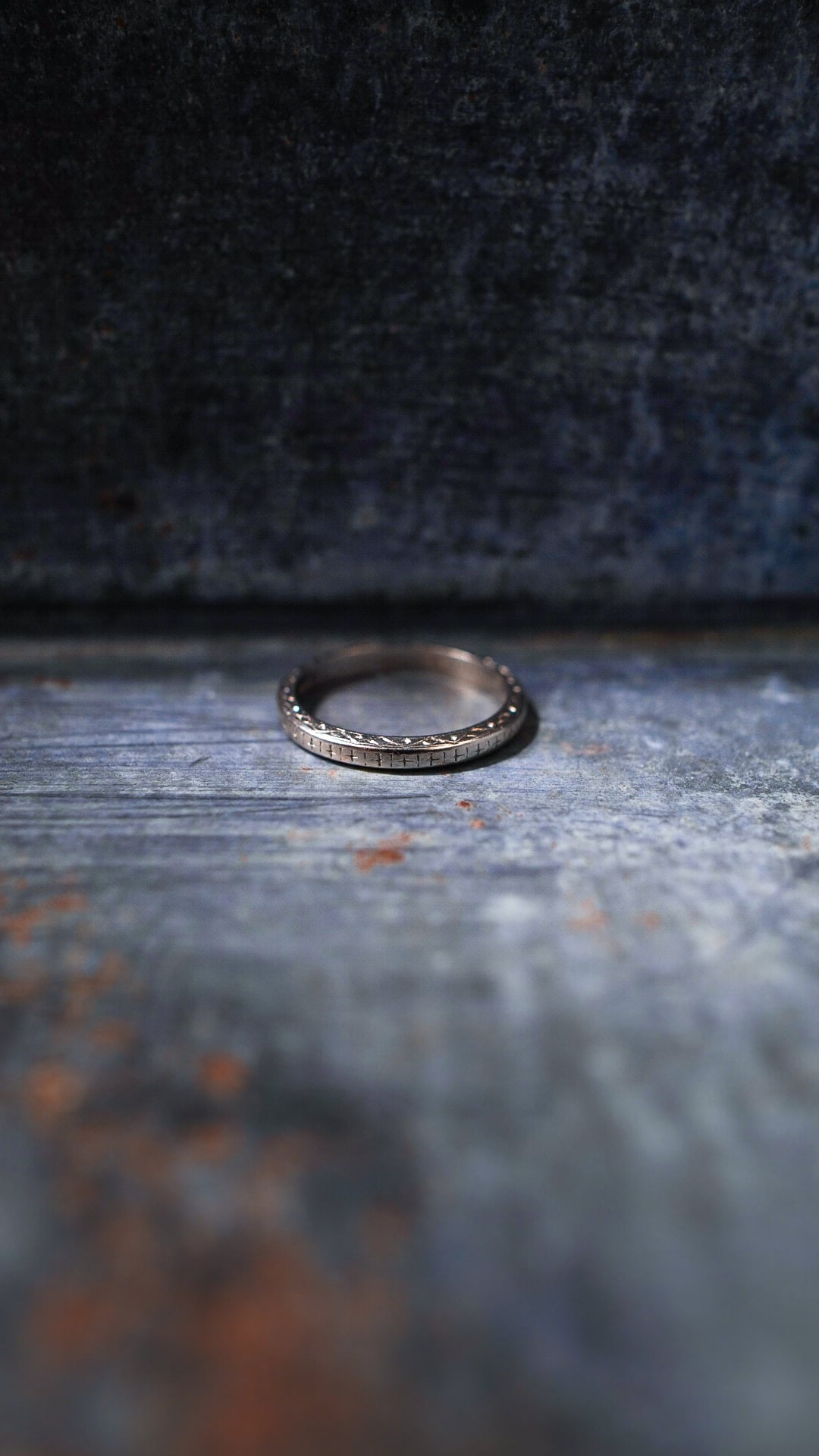 1920】TIFFANY&Co. ティファニー プラチナ クロス柄 エングレーブド
