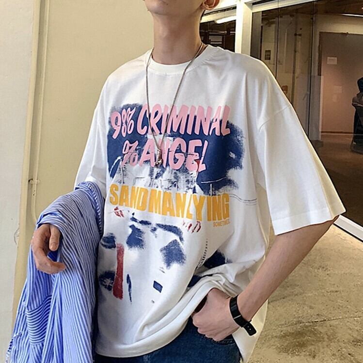 全2色 Tシャツ カットソー プリント カジュアル シンプル