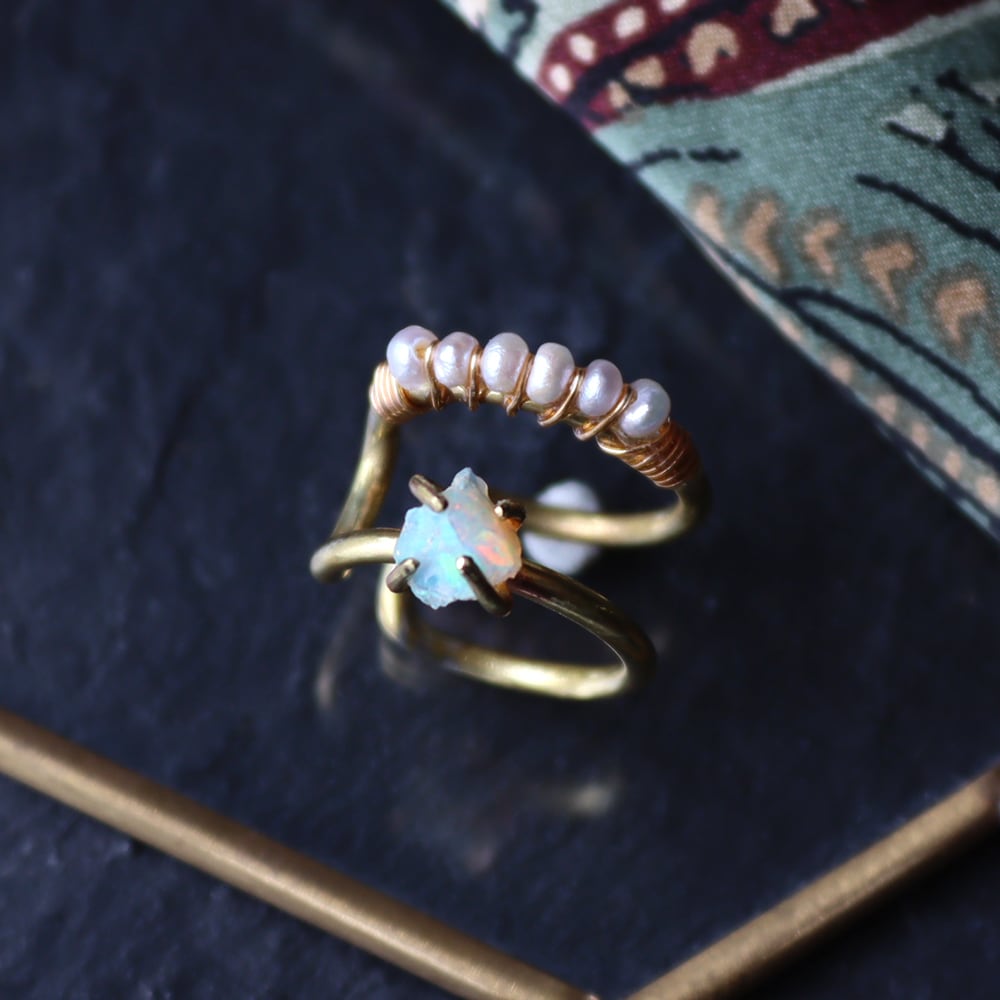 ブラックオパール2連フープピアス/イヤリング ブラックオパール2連フープピアス/イヤリング 【公式通販】