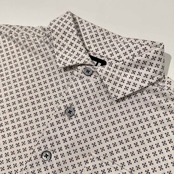 美品 Foot Joy フットジョイ ゴルフ 総柄 ドライ ストレッチ 半袖 ポロシャツ サイズ L /メンズ/スポーツ/ホワイト