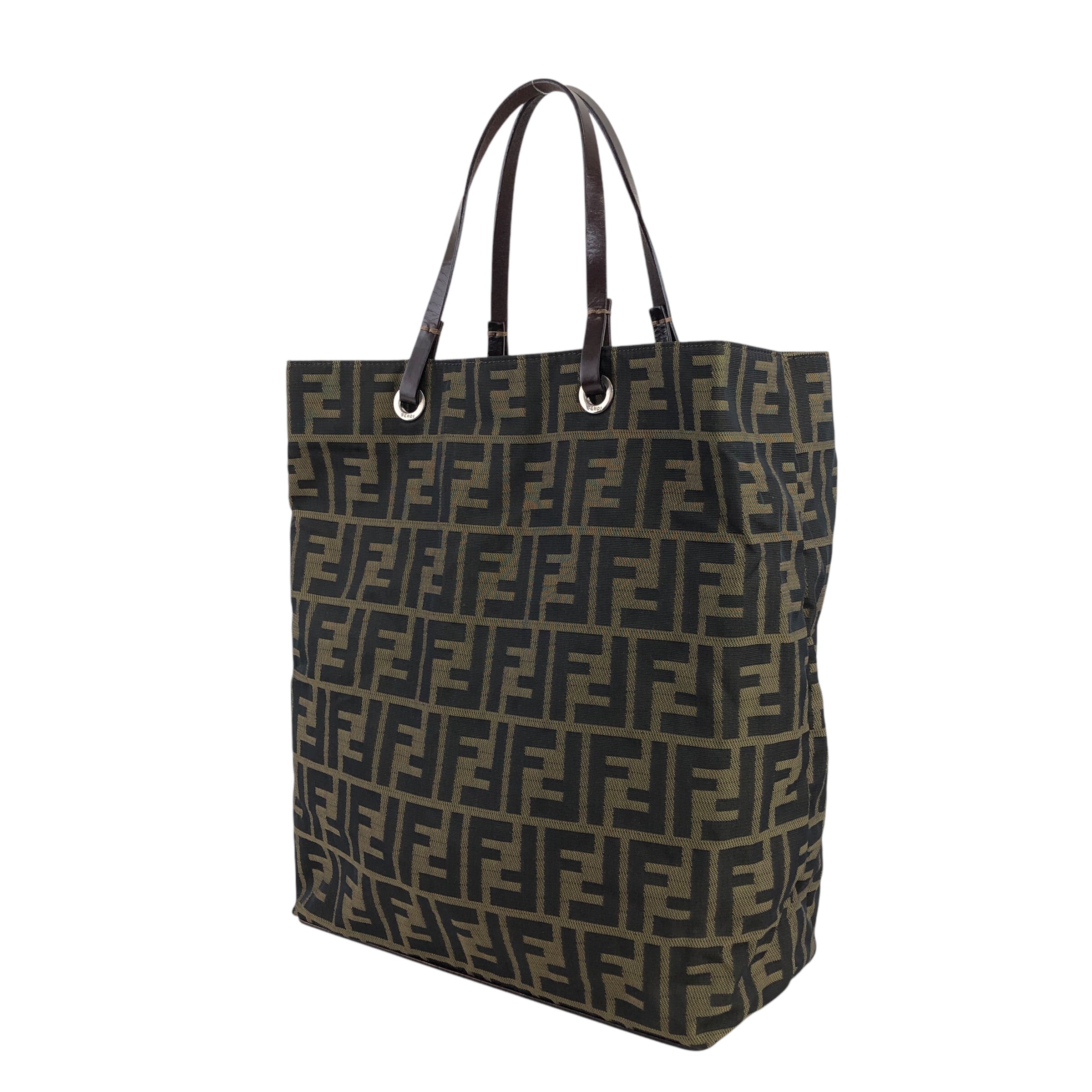 FENDI フェンディ ズッカ トートバッグ ブラウン ジャガード vintage