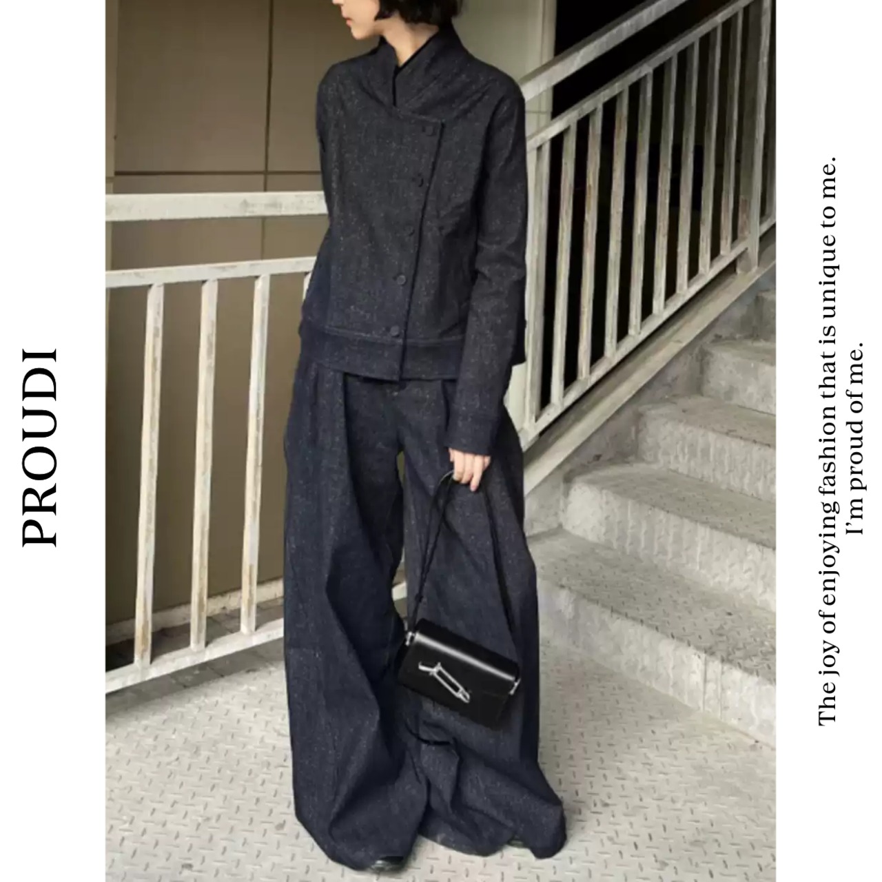 【デニムワイドパンツセットアップ】P01953