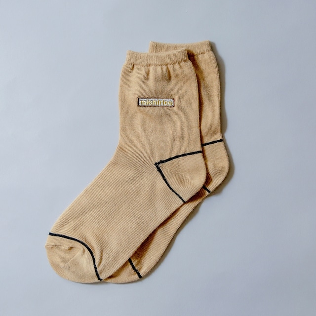 michirico "michirico刺繍socks" M(19-21),L(22-24) (ベージュ) MR23SS-35
