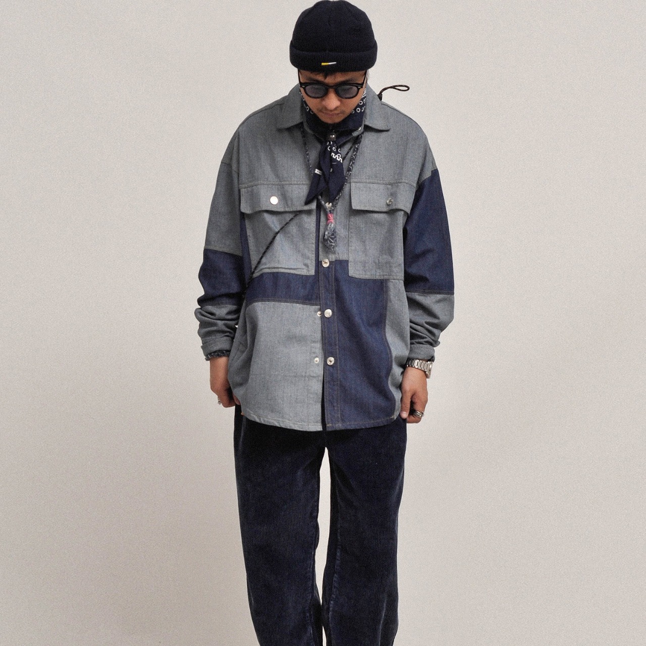 デニム パッチワーク デザインシャツ K5393 - 10