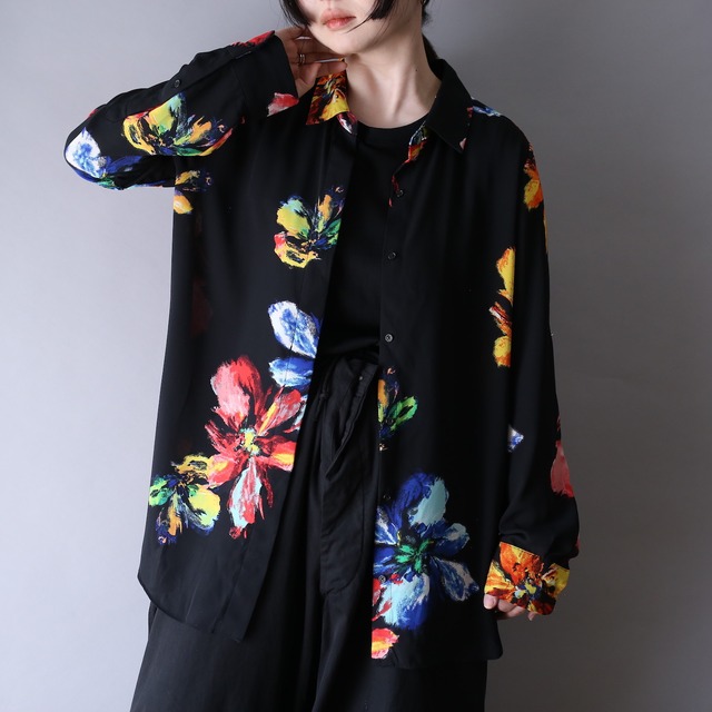 beautiful coloring flower motif art pattern minimal mode shirt