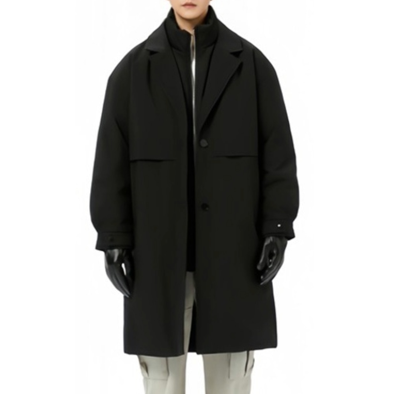 Layered Collar Long Coat / M–3XL　TB2641・画像2