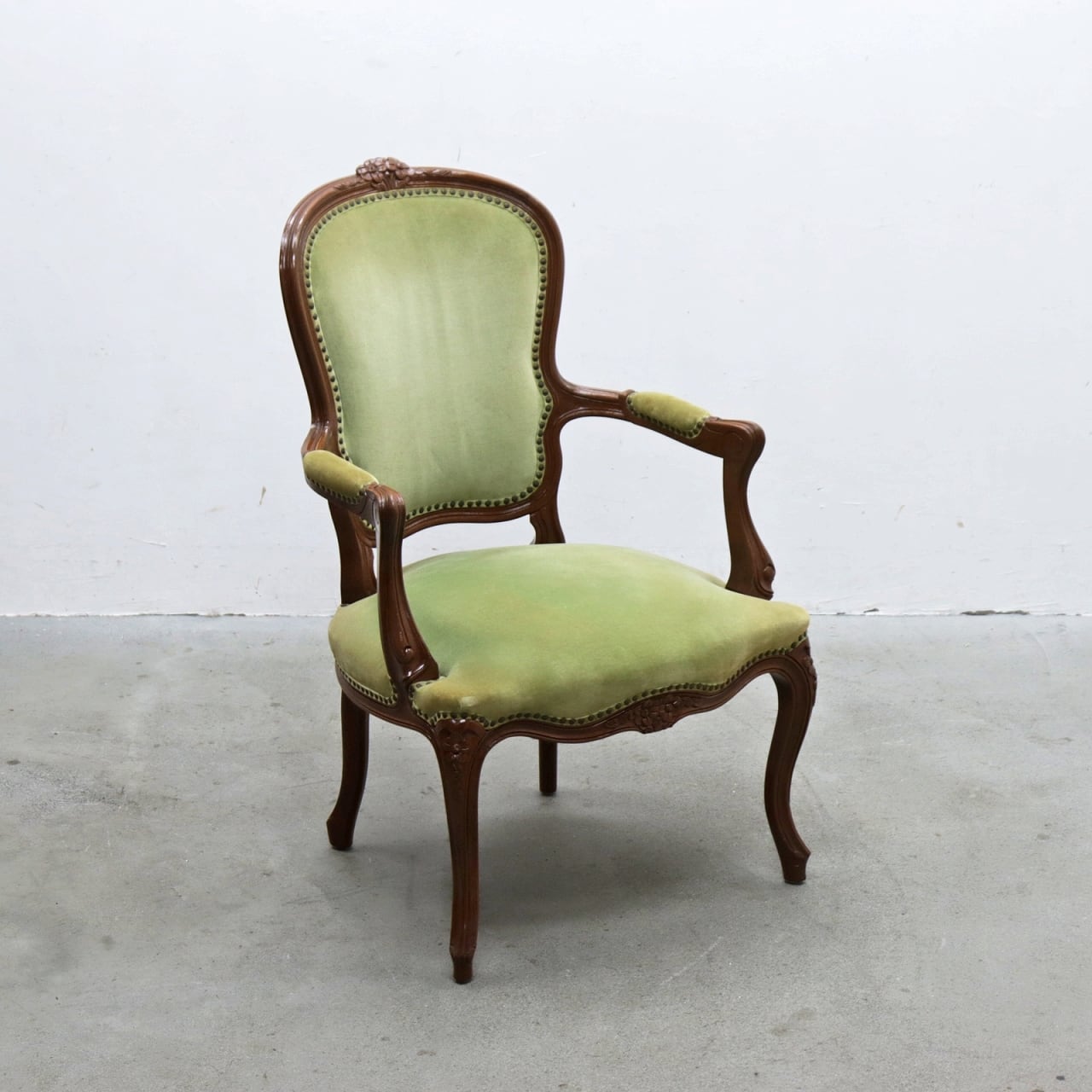 クラシカル ロココ 猫脚 アームチェア ダイニングチェア ヴィンテージ アンティーク 2 PKT12064