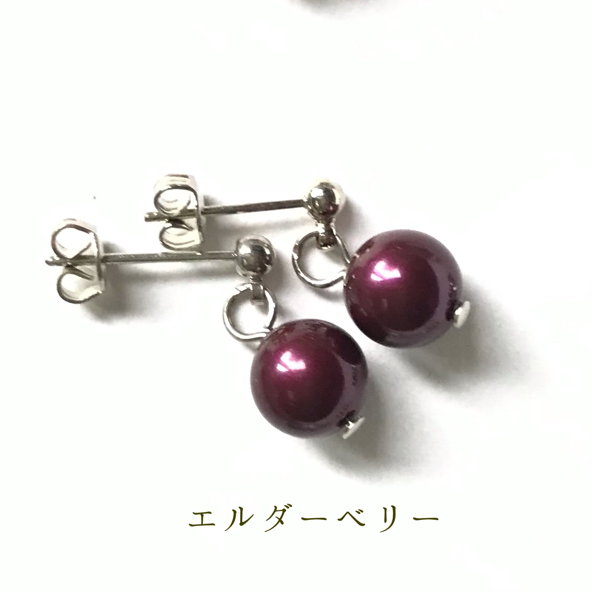 スワロフスキー&真珠イヤリング☆ 美しいスワロフスキーガラスパール一粒ピアス&イヤリング：大人カラー