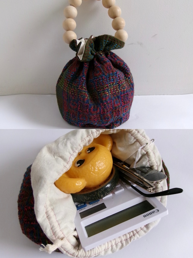 “ASTER” Hand quilt draws bag | ハンドキルトバッグ