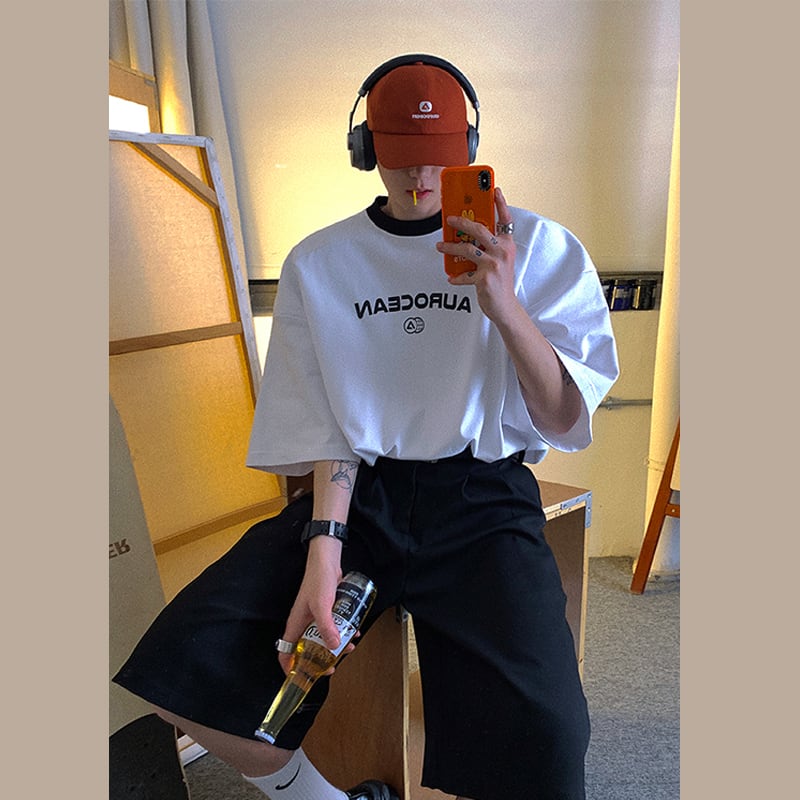Aurocean黒色の学院風スラックスハーフパンツ | mblueshop Aurocean黒色の学院風スラックスハーフパンツ | mblueshop