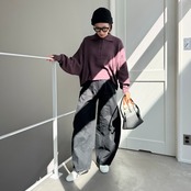 オーバーショートポロknit/マロン