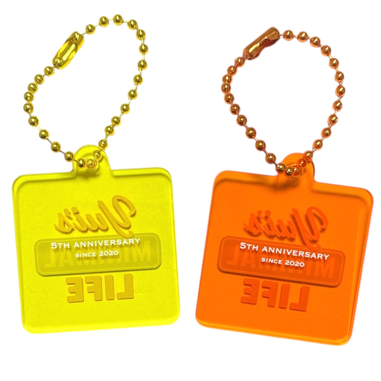 5周年記念 アクリルキーホルダー【イエロー＆オレンジセット】 | Yui's