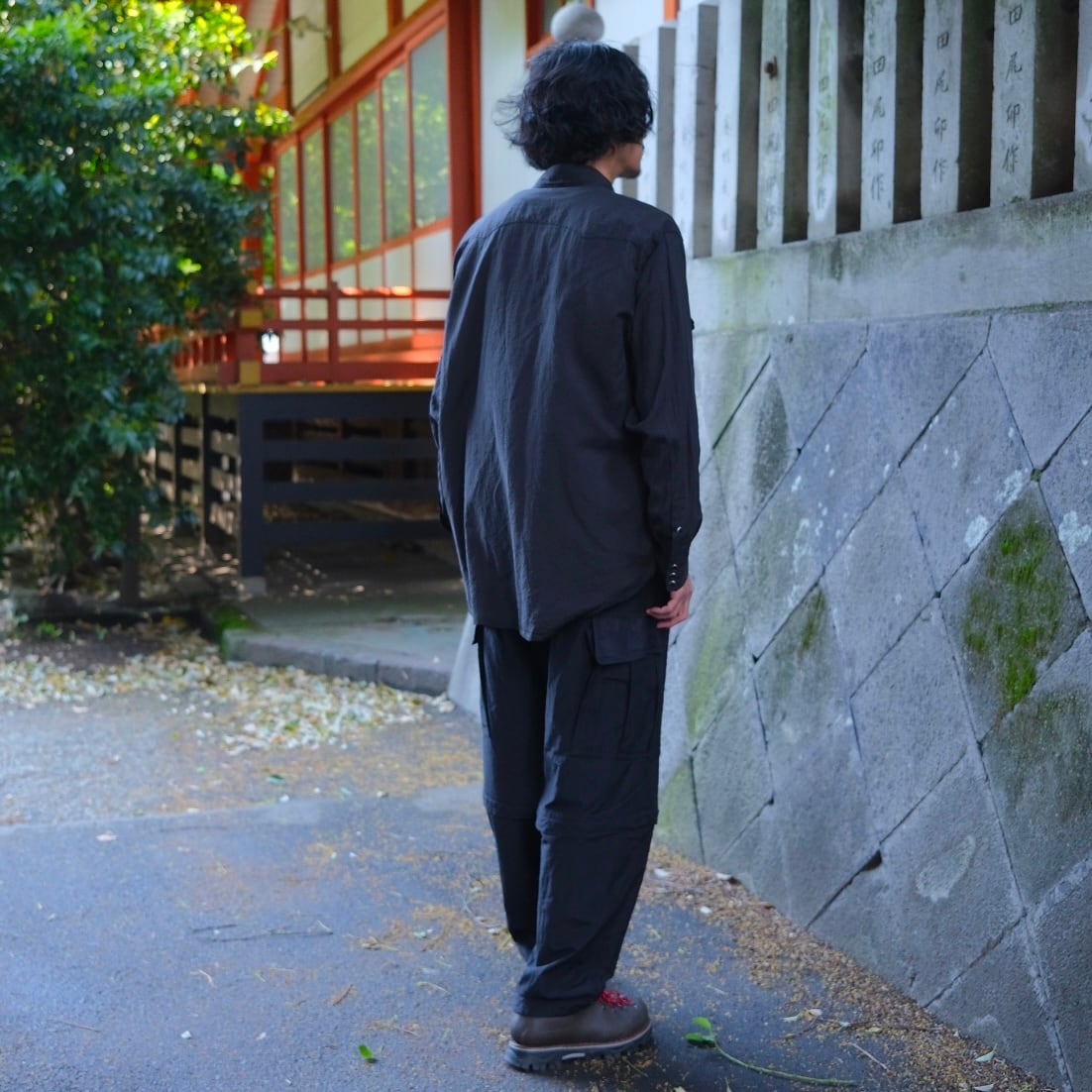 COMOLI(コモリ) /シルク製品染ウエスタンシャツ-BLACK-(D01-02006) | Signs