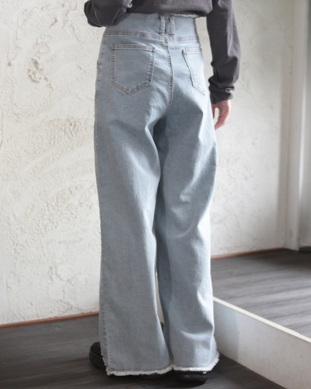 【hunch】ストレッチデニムワイドパンツ　(251249)