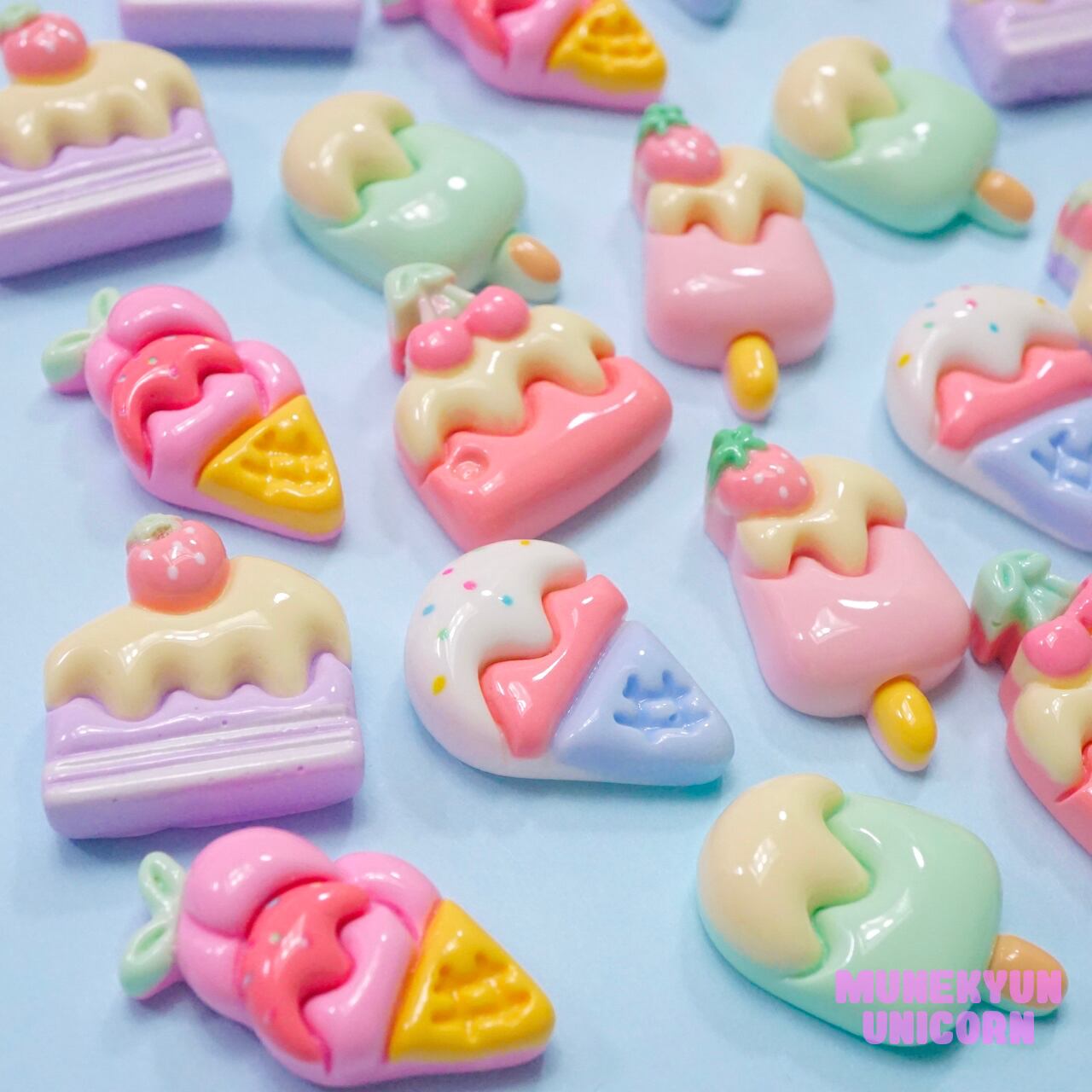 D584【1個】ぷっくりデザート【6色展開】 | デコパーツとビーズのせ