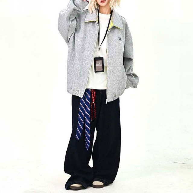 ミニマルジップスタンドブルゾン 2col   R01460