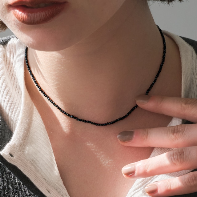 10/9(金)21時新作発売* silver925 black glass necklace