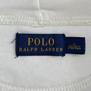 【POLO RALPH LAUREN】カーディガン パーカー スウェット素材 前開き フーディー ユニセックス ホワイト L ビッグサイズ ポロ ラルフローレン US古着