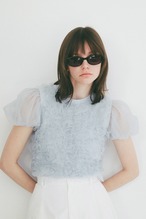 CLANE TULLE VEST LAYERED TOPS 3色展開