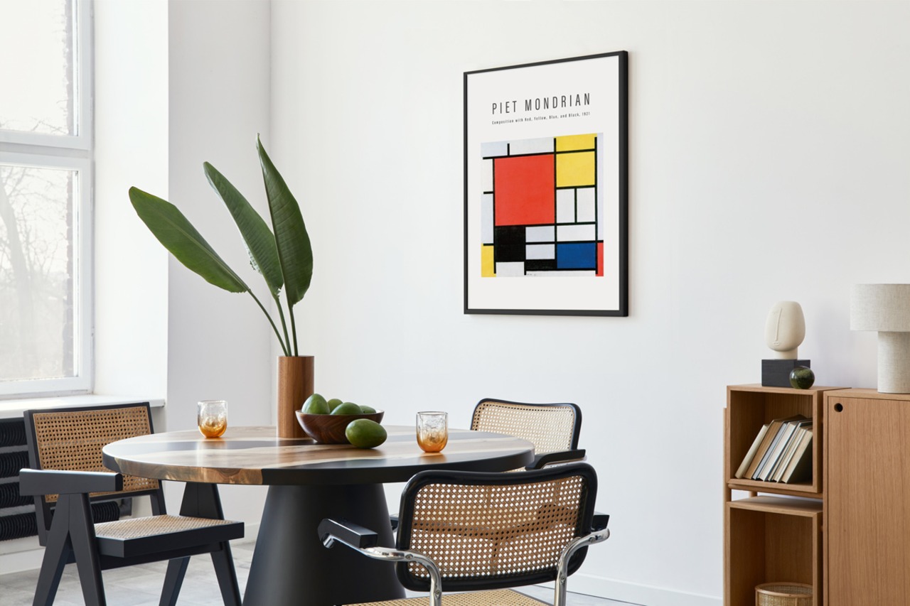 ピート・モンドリアン 赤、青、黄のコンポジション アートポスター 名画 絵画 アートパネル AP190 - 4