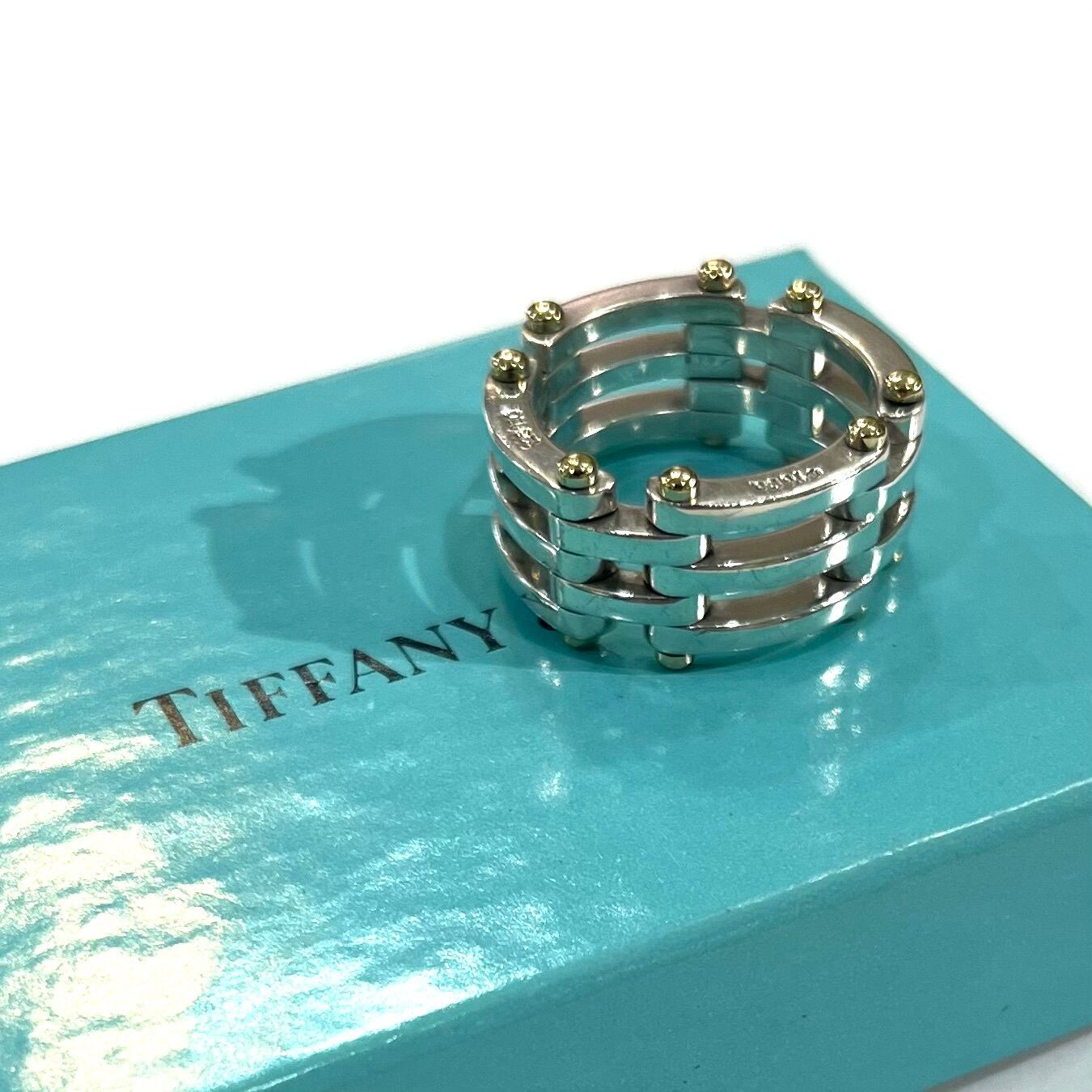 Tiffany 18金　片方のみ 希少【TIFFANY&CO】【18号 】2645 ゲートリング／シルバー925×K18