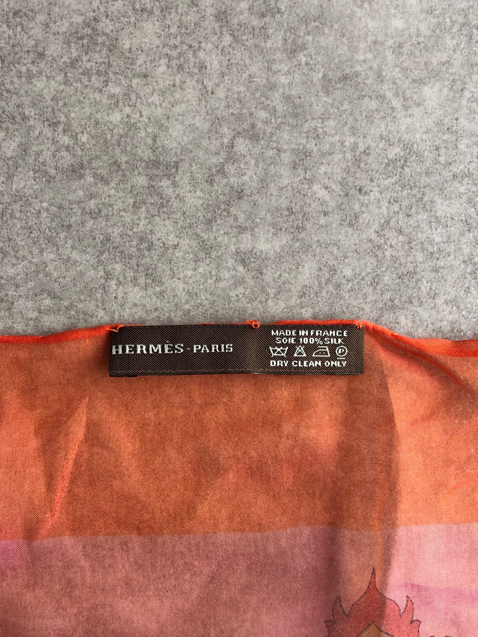 HERMES エルメス スカーフ オレンジ 馬車 シルク vintage ヴィンテージ