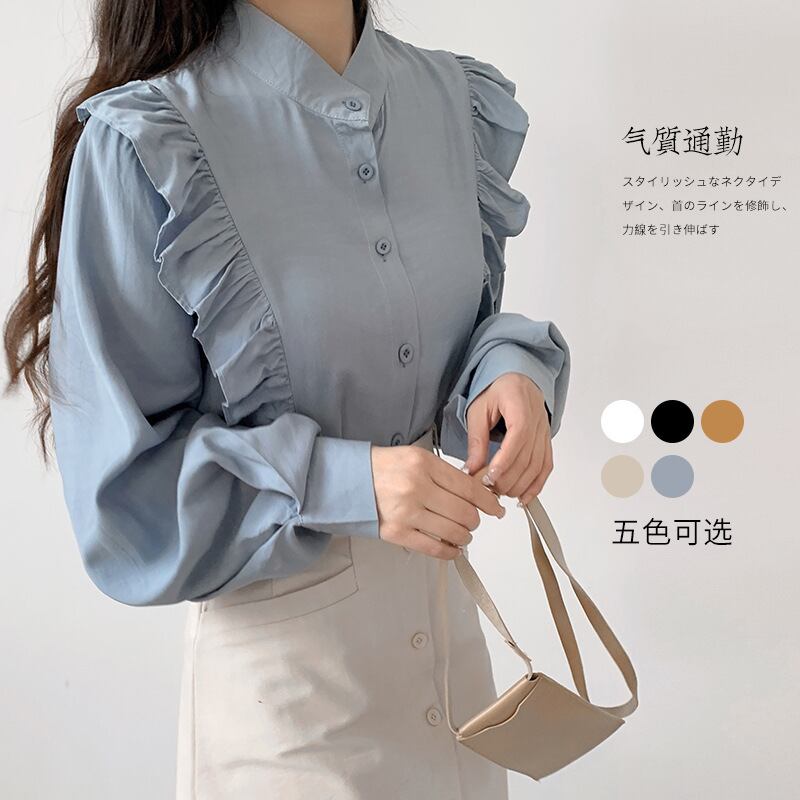 通勤シャツ 2022年春夏新作 ブラウス レディーストップス 人気シャツ 長袖 気質