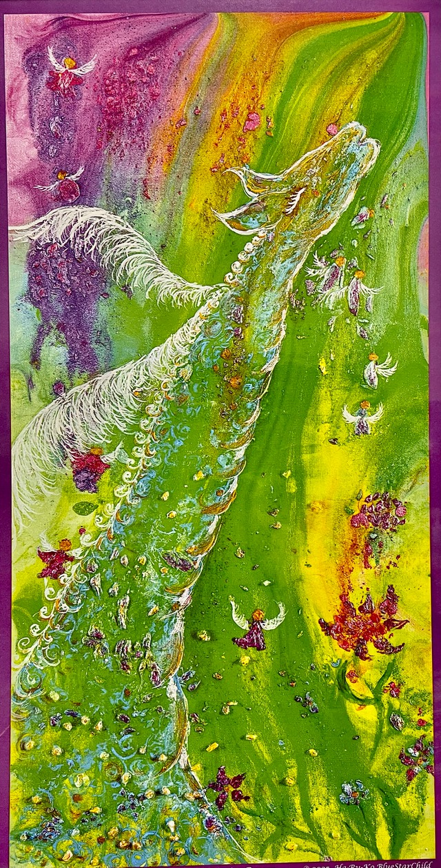 1) 宇宙からの癒し❣️マウントシャスタ「スピリチュアル・エナジー」アート特大「Happy Lemurian Dragon」アート特大サイズ