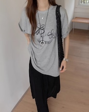 Flower graphic oversized T-Shirt L0155