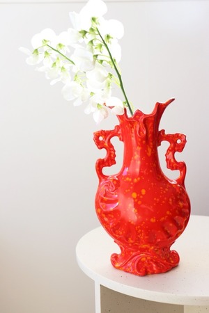 Art red vase