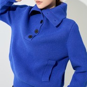 ハーフボタン ハイネックニット H0045