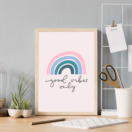 虹 good vibes only / ポスター 写真 クリエイティブ イラスト アート レインボー アートプリント