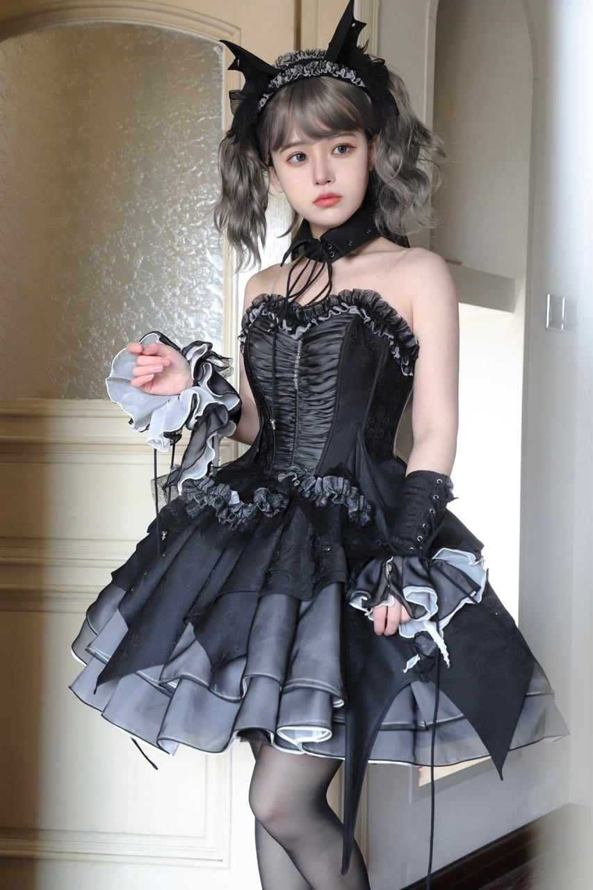 ナイト・イーヴィル レースアップお袖留め | HoshibakoWorks ナイト・イーヴィル レースアップお袖留め | HoshibakoWorks